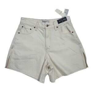 Abercrombie & Fitch The Loose Short High Rise Curve Love Sz 27 NWT Cream White